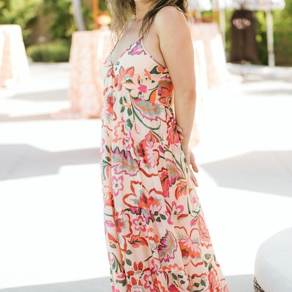 1. State Tropical Floral Maxi Dress Size XL New Boho Beachy Blogger Favorite - Picture 8 of 8